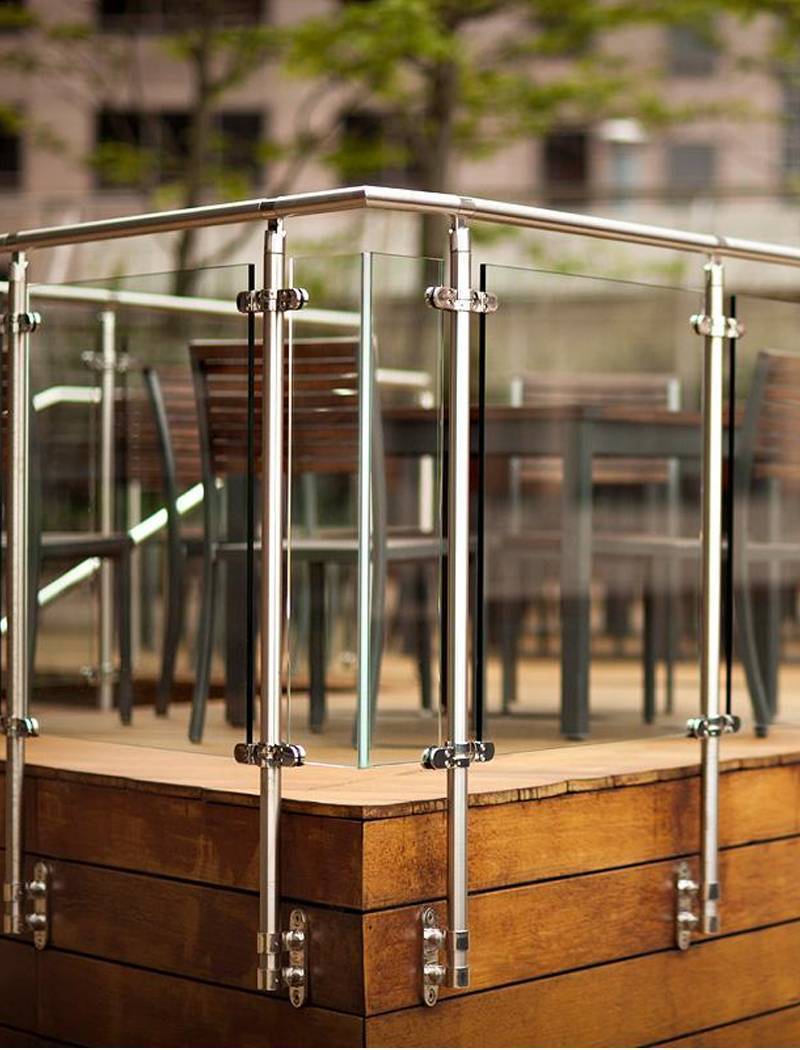 Stainless Steel Glass Railing For Client Restaurant
