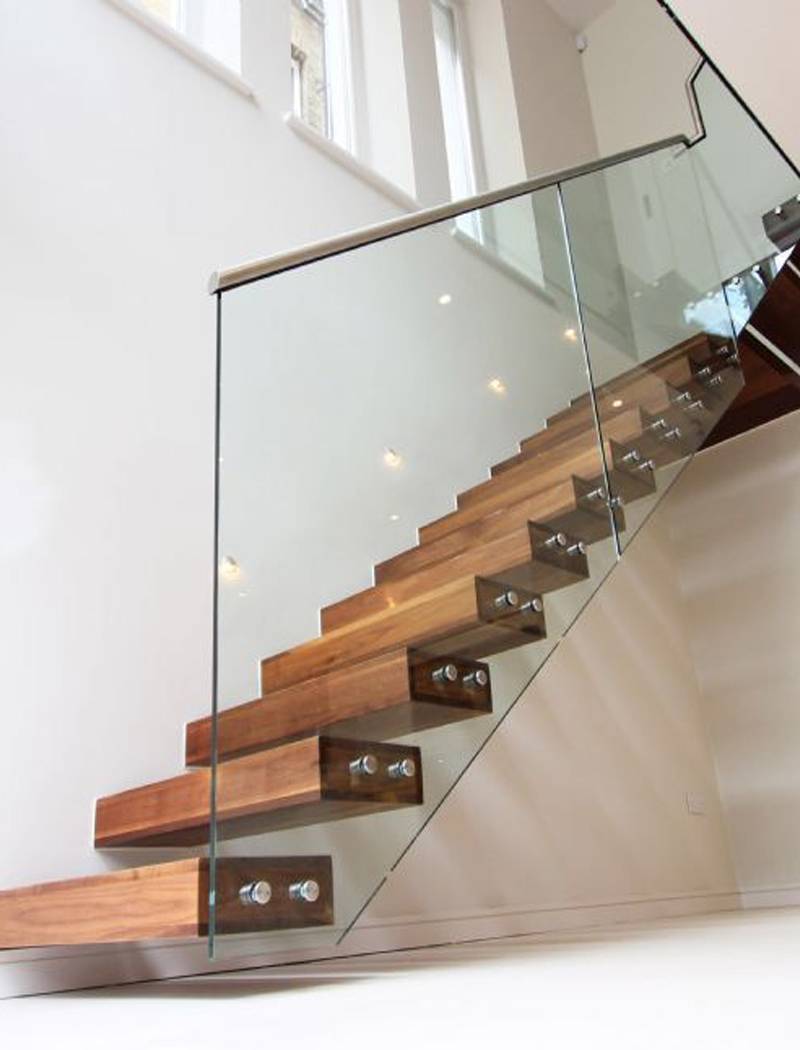 Point Fitted Glass Stair Railing For Client